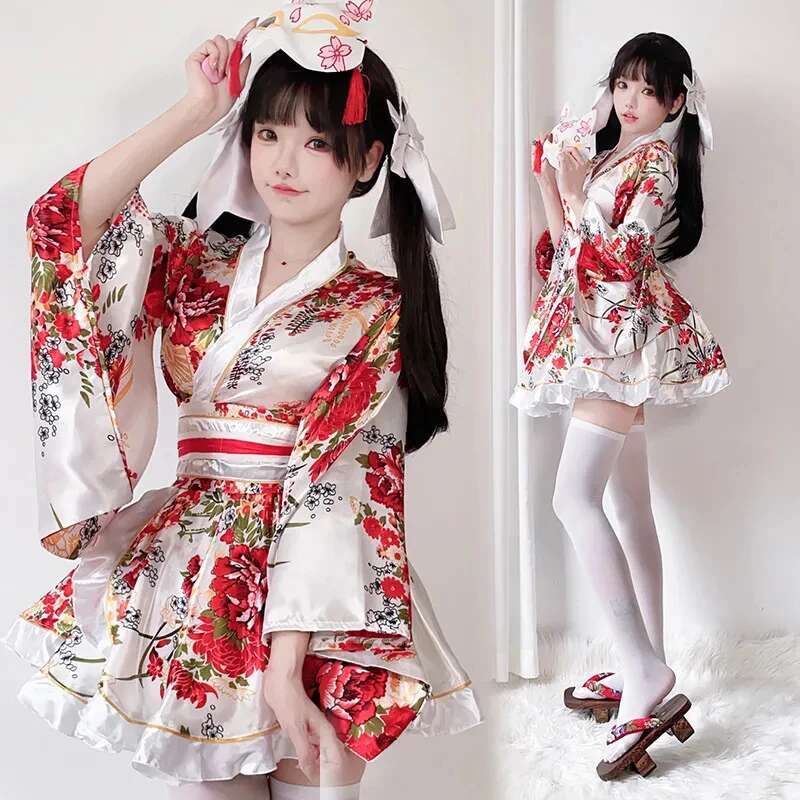 Ethnic Outfit - Vestido quimono japonês modificado para mulheres,