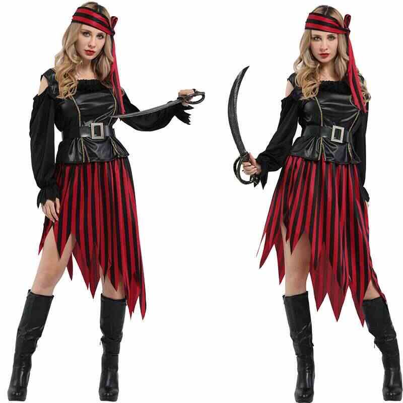 Ethnic Fashion Clothing - Fantasia de Pirata Feminina Adulta para