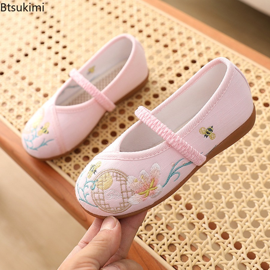 Ethnic Style Dresses - Novos Sapatos Planos Hanfu para Crianças,