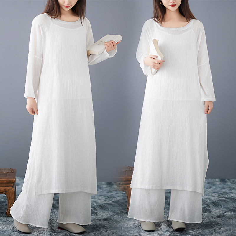 Vestido Solto de Algodão e Lin - Ethnic Style Dresses avaliação e preço