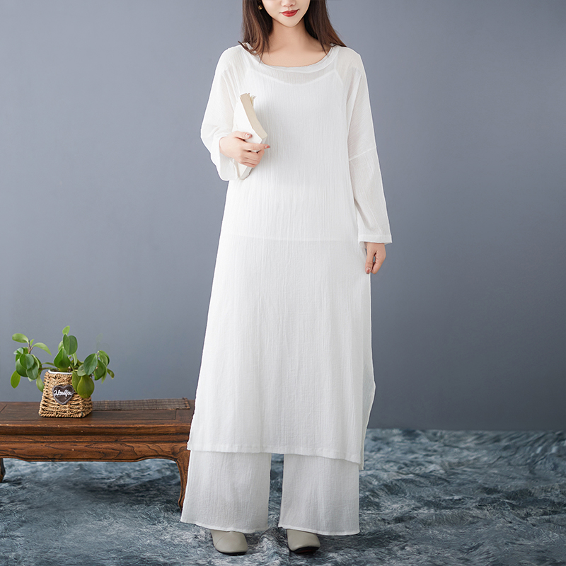 Vestido Solto de Algodão e Lin - Ethnic Style Dresses avaliação e preço