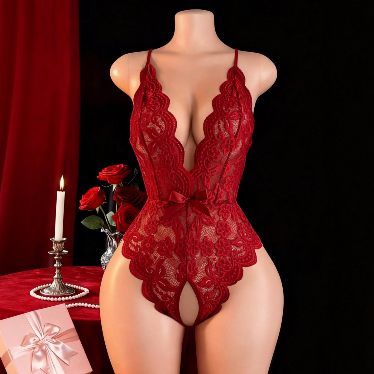 Lingerie sexy sem crotch para  - Ethnic Outfit avaliação e preço