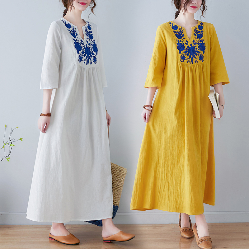 Novo Vestido Midi de Algodão e - Ethnic Style Dresses avaliação e preço