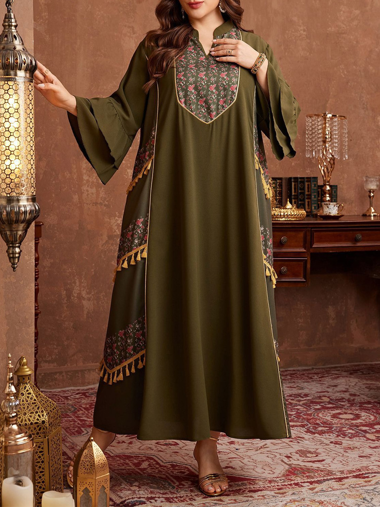 Vestido Abaya Plus Size com Es - Ethnic Style Dresses avaliação e preço